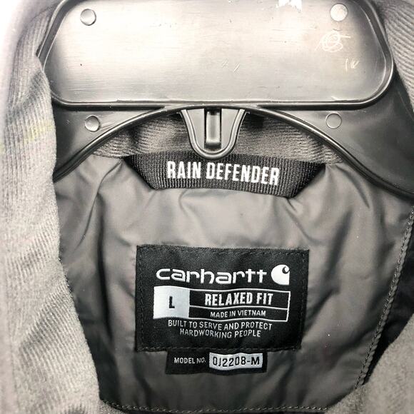 CARHARTT Rain Defender Insulated Jacket Large Grey Relaxed Fit Lightweight NWT - Picture 7 of 11